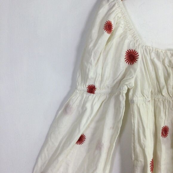 Free People Women's MIDI Dress Emory Embroidered Ivory Combo Size S NWT - Picture 8 of 16